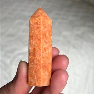 Orange Crystal Tower Home Accent - obelisk - jasper - 3 inches top to bottom